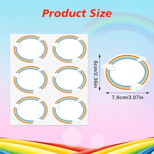 180 PCS Rainbow Name Tags Stickers, Cute Rainbow with Cloud Name Tag Labels Name Stickers for Classroom Back to School Teacher Student Office Desk Cubby Locker Bulletin Board Decor