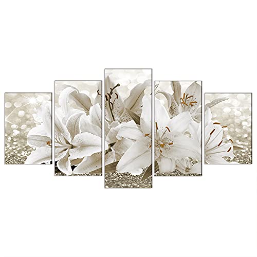 LUDUHU Arts Modern Flower Theme Wall Art - Abstract Orchid Canvas Wall Decor Flower Abstract Painting Still Life Canvas Wall Art for Home Decor (B,Oversize 60x30inch) - color: I, size: Oversize 60x30inch