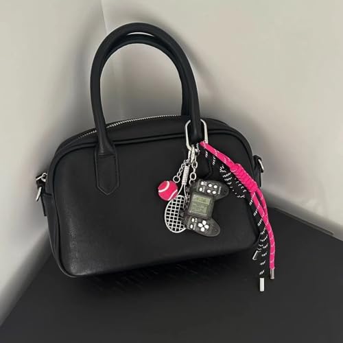 Designer Rope Bag Charms for Handbag Y2k Accessories Purse Charm Hanging Ornament Backpack Charm - color: Black Game Console