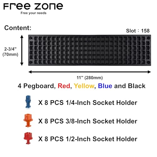 Free Zone - 4 PCS Bit Organizer Set – 158-Hole Bit Storage – 1/4" Hex Bits & Drive Bits Adapter Storage – Toolbox Storage (Tools Not Included) - color: 4 Color