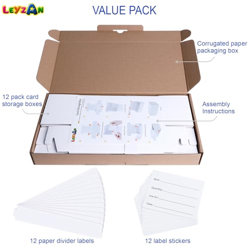 Trading Card Storage Boxes, 12 Pack 600 Count Cardboard Card Organizer for MTG, TCG & Sports Cards, Fits Sleeved Cards, Bulk Card Storage for Trading Card Collections, 10.4 INCH - size: 12 piece 10in without dividers