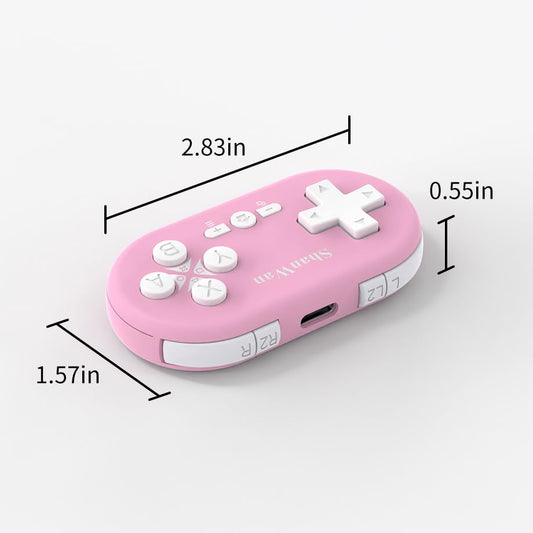 ShanWan Bluetooth Gamepad Keychain Sized Mini Controller for Switch, Windows, Android, iOS & PS4(pink ) - color: PINK