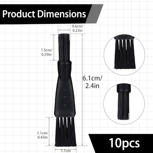 10 PCS Electric Shaver Cleaning Brush, Clipper Cleaner Brush Electric Razor Cleaner Brushes Black Double Sided Razor Brushes Replacement for Cleaning Razors Shaver Trimmer Hair Clipper Keyboard