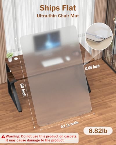 Blvornl 3 Pack Frosted Clear Chair Mat for Hardwood Floor, 47.2"*60" Hard Material Office Chair Mat, Memory Plastic Computer Chair Pad for Rolling Chairs, Desk Floor Rug for Office and Home - size: 3pcs 47.2"*60"