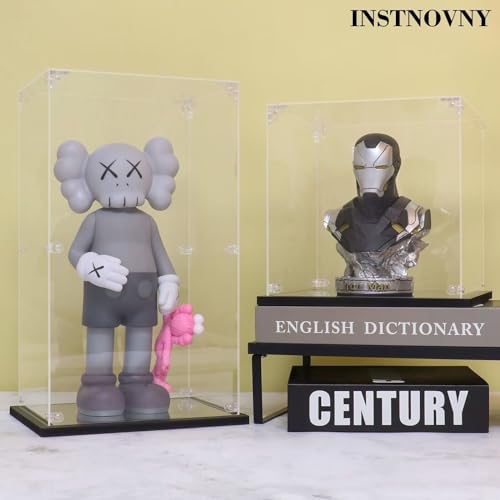 Acrylic Display Case, 19.6×11.8×15.7 Inch Clear Acrylic Display Box with Black Frame, Assemble Collectibles Display Case for Trophy, Action Figures, Dolls & Building Toys - size: 19.6*11.8*15.7inch