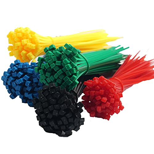6 Inch Zip Ties Colored 500pcs,Multi-Color Assorted Zip Ties(Black, Red, Yellow, Blue, Green) Anti-UV Nylon 66 Self-Locking Cable Ties for Deco Mesh Wreath, Bird Leg Bands, Outdoor & Home Organization - color: 5 Color