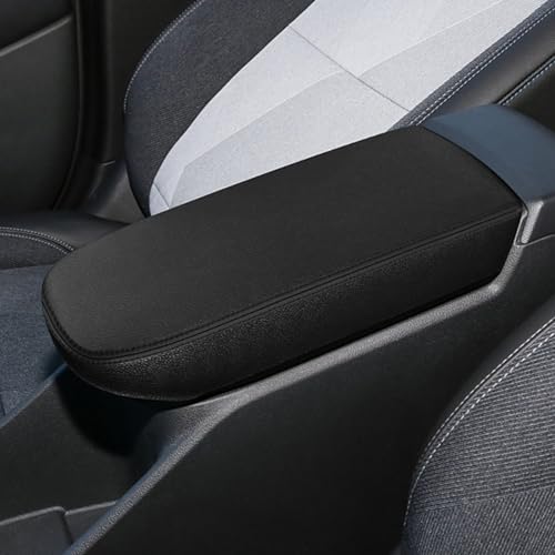 Console Cover for 2024 2025 2026 Chevrolet Trax (LS/1RS/LT/2RS/ACTIV) Leather Center ArmRest Box Cover Pad 2024 2025 2026 Chevy Trax Accessories Protector Cushion (Black Stitches) - color: black