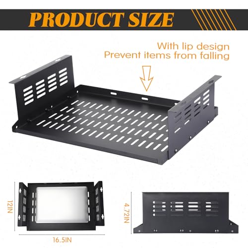 Under Desk Computer Mount for Small Form Factor SFF Computers and Pcs, Using Space 16.7" x H 4.75" x D 12" Mount Shelf Organizer for Office Home Workstation Gaming Stand up Desk - size: 4.75 inch High