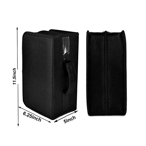 alavisxf xx CD Case, 160 Capacity Nylon Protective Disc Organizer for Car | CD DVD Holder, Portable Handle, Zipper Closure, Anti-Slip Sleeves, Heavy Duty Storage Bag, for Home Office Travel - color: Black160