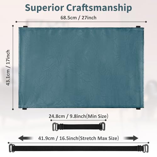 Recliner Headrest Protector-Faux Leather Headrest Covers for Recliners,Recliner Headrest Cover with Elastic Straps,Chair Headrest Covers for Recliners Protector 17 x 27 in(Ocean Blue) - color: Ocean Blue