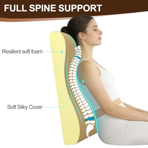 2-in-1 Neck Pillow Lumbar Support Pillow for Recliner Couch & Nursery Glider Chairs- High-Resilient Foam Cushion Ergonomic Back Support for Comfort in Rocking, Feeding, Nursing Brown M - color: Brown, size: Size M for 5.4-5.8ft.