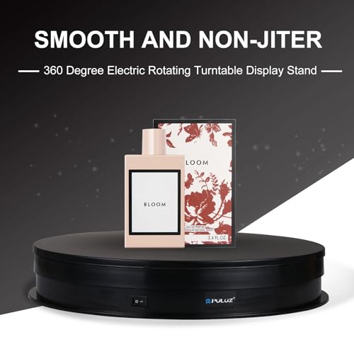 PULUZ 360 Degree Photography Turntable Rotating Display Stand, 11.2in(28cm) Diameter 360 Degree Turntable Display Stand for Photography Video Shooting Props Jewelry, Max Load 44Lb (Black) - size: 11.3inch/Black
