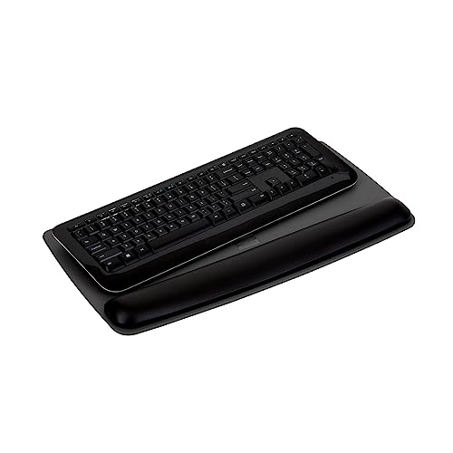 3M WR420LE Gel Wrist Rest Keyboard Platform, 19.5 x 10.5 Inch, Black Leatherette