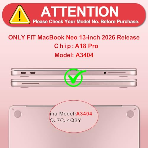DONGKE Compatible with MacBook Neo 13 Inch Case 2026 A3404 A18 Pro chip & Touch ID, Plastic Hard Shell with Keyboard Cover, Screen Protector & Dust Plugs, Floral Artistic - color: Floral Artistic