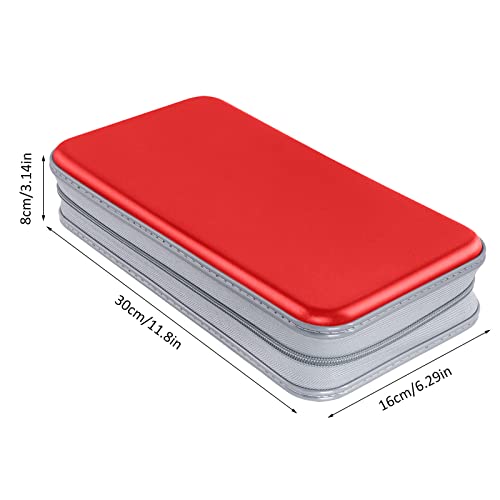 Siveit CD Case Holder, 80 Capacity CD/DVD Case Holders Wallet Hard Plastic CD DVD Disc Cases Storage Binder for Car Home Office Travel (Red) - color: Red