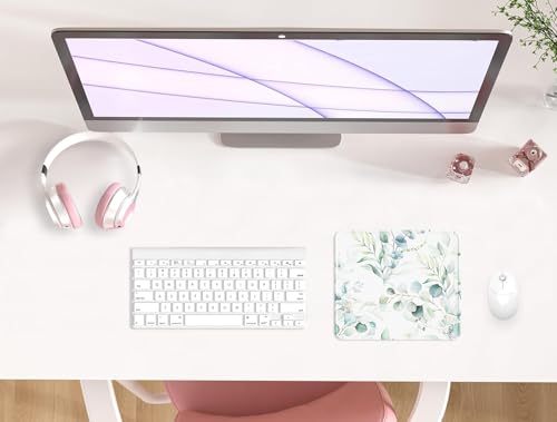eulps Mouse Pad with Stitched Edge, Multiple Patterns Computer Mouse Pads with Non-Slip Rubber Base, Washable Cloth Mousepad, for Gaming, Laptop, PC (Leaves) - color: 30Leaves