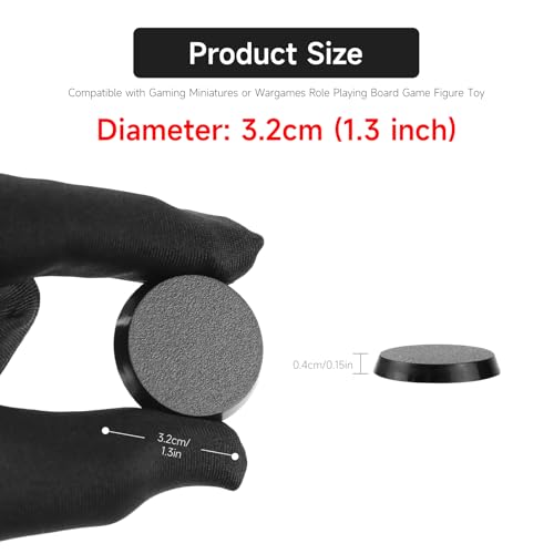 100Pcs 32mm/1.26inch Plastic Model Miniature Bases,4mm/0.16 Thick Circular War Figure Display Stands For Gaming Miniatures or Wargames Role Playing Board Game Figure Toy (100PCS-32mm-Black Round) - color: 100PCS-32mm-Black Round