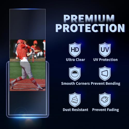 1000 Card Sleeves Hard Plastic, Premium Baseball Card Sleeves, 3" x 4" Trading Cards Holder, Sports Football Game Cards Protectors Top Cases (500 Hard Sleeve + 500 Soft Sleeve) - size: 500 Hard Sleeves + 500 Soft Sleeves
