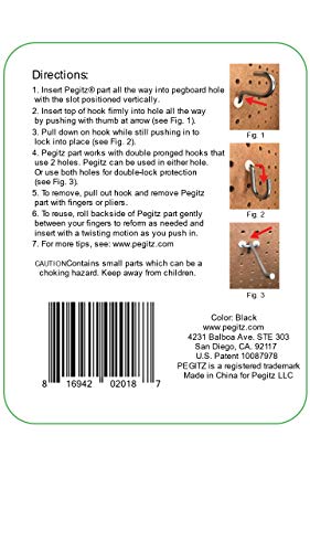 Pegboard Peg Locks 50PCS (1/8 inch, Black) - color: Black, size: 1/8 Inch