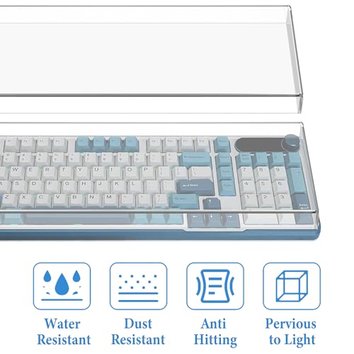 Geekria Keyboard Dust Cover, Clear Acrylic Keypads Cover for Computer Mechanical Keyboard, Compatible with RK Royal KLUDGE S98, Aula F99 Pro, EPOMAKER Galaxy100, Keychron Q5 Pro / Q5 Max