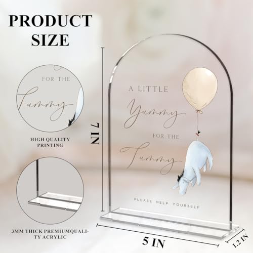 Cute Bear Baby Shower Sign Decor Arch Acrylic decorativesignage0487 | Cute Bear Centerpieces Baby Shower & Event Gift Stations Dessert Table Decor - color: BYummy