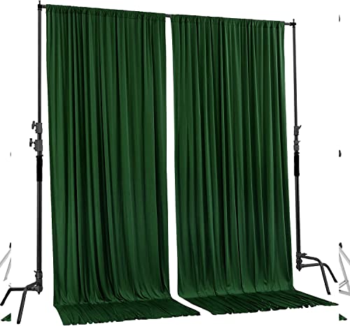 AK TRADING CO. 10 feet x 8 feet IFR Polyester Backdrop Drapes Curtains Panels with Rod Pockets - Wedding Ceremony Party Home Window Decorations - Hunter Green - color: Hunter Green