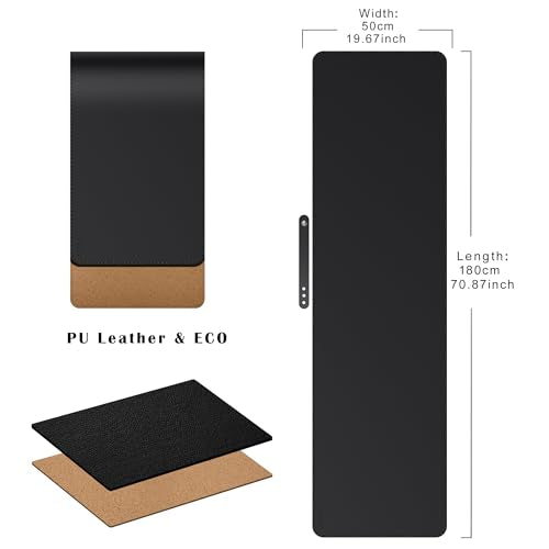 Mydours 70.9"x19.7" Black Desk Pad - Premium Dual-Sided PU Leather & Cork Design for Home and Office, Ultra-Wide Mouse Mat with Smooth Gaming Surface, Protects Desks from Heat, Ink & Liquid Spills - color: Black, size: 70.9" x 19.7"