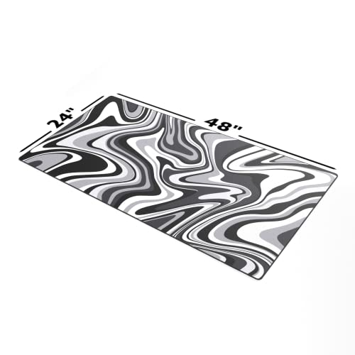 Gamer Boss - Gaming Mouse Pad - 48 x 24 Inches - 4mm Thick with Stitched Edges, Non-Slip Rubber Base, Premium Cloth Mousepad, Desk Mat for Laptop, Keyboard, Computer & PC (Mega, Swirl) - color: Swirl, size: 48" x 24"
