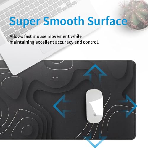 Large Anime Gaming Mouse Pad Black Solid Geometry Desk Pad Computer Keyboard Mat Non-Slip Rubber Base Office Decor Waterproof Mouse Mat - color: Black Solid Geometry