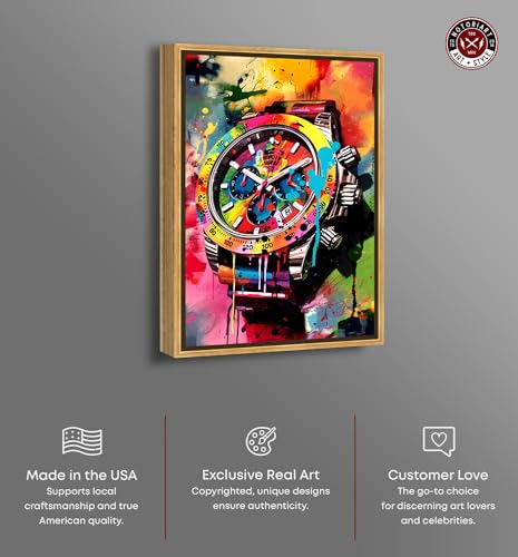 Watch For Legends Canvas Urban Graffiti Wall Art by Notoriart, Gold Frame, 36" x 54" - color: Gold Frame, size: 55"L x 37"W