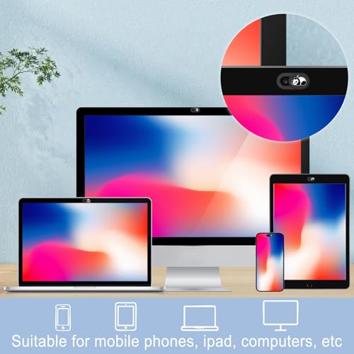6Pcs 6 Styles Panda Camera Cover Webcam Cover Slide Cute Animal Design Privacy Guard Webcam Protector for Laptop Desktop Computer Tablet Phone Notebook Mini PC Accessories Home Office Use