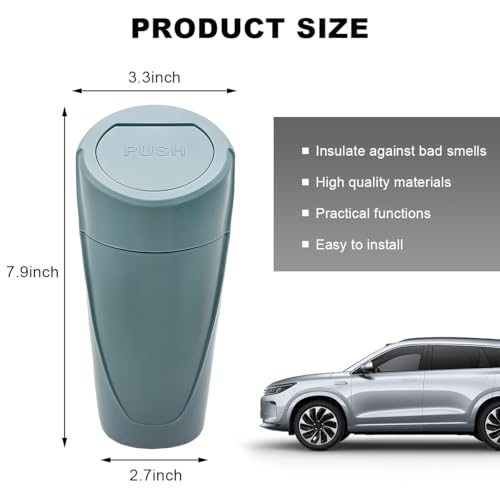 Car Trash Can with Lid, Mini Car Garbage Bin Leakproof Cup Holder Trash Can, Multipurpose Organizer Door Pocket Trash Cup Fits Auto Home Office, Universal Garbage Can (Black Green) - color: Black Green