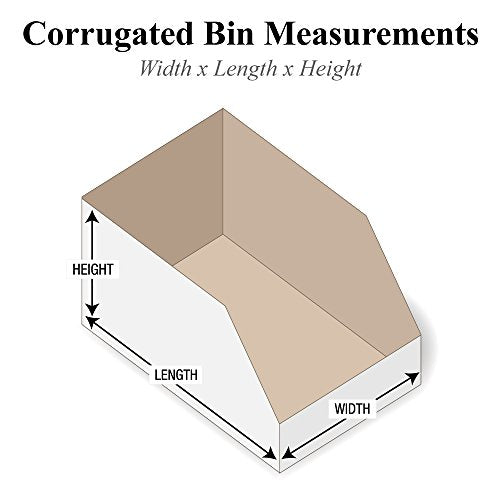 Box USA 8x24x4.5 Open Top Bin Boxes for Storage & Organization, 50-Pack | Open Top Bin Boxes 8"L x 24"W x 4.5"H Corrugated Cardboard for Storage & Organization, 50-Pack