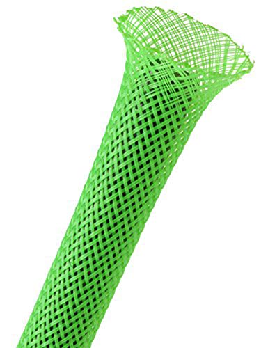 1/8" PET Expandable Braided Sleeving - Color: Neon Green - Length: 10FT - color: Neon Green, size: 0.125 Inch Dia - 10 Feet