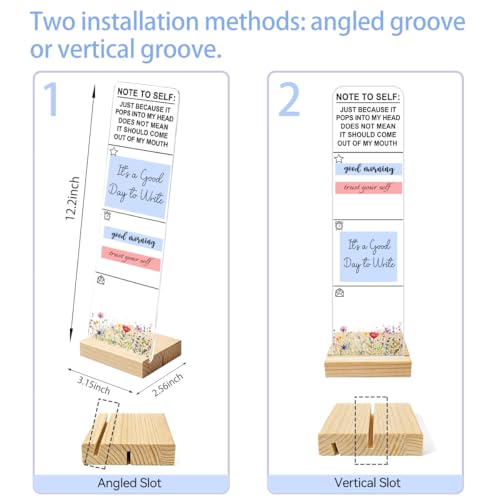 Sticky Note Holder Acrylic Monitor Memo Board Desk Organizers and Accessories Desk Decor Post It Note Holder with 200Pcs Sticky Notes Note to Self Funny Self Control Office Desk Sign - color: Note Self