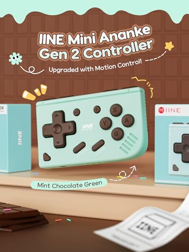 IINE Mini Retro Game Controller, Pocket-Size Wireless Mini Game Controller with Keychain Design, Portable Travel Controller for Mobile & PC Gaming (Mint Chocolate Green) - color: Mint Chocolate Green
