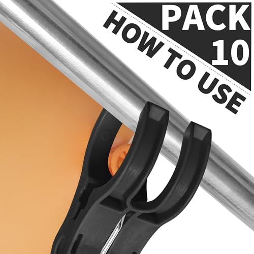 PUGPIU 10 Pack Balloon Arch Clips for Backdrop, 3.5 Inch Black Spring Clamp | Plastic Balloon Clips for Arch, Great for Backdrop Stand, Birthday Wedding Decoration, Hang-drying, Beach Towels, Photos - color: Black1