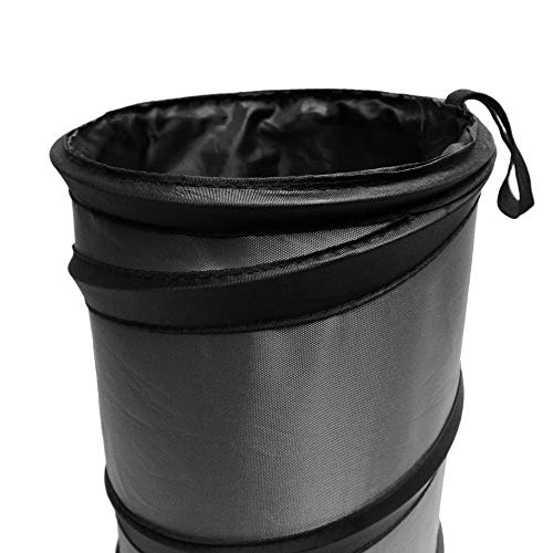 FH Group Automotive Waterproof Portable Collapsible Small Trash Can Garbage Container fits Most Cars,Polyethylene, SUVs, and Trucks Gray - color: Gray, style: Small
