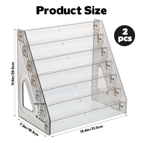 2 Pack 7 Layers Clear Display Shelf for Funko Pop Clear Acrylic Display Case for Miniature Mini Action Storage Mini Collectible Toys Display Shelf for Bitty Pop Compatible with Bitty Pops Funko(Gray)