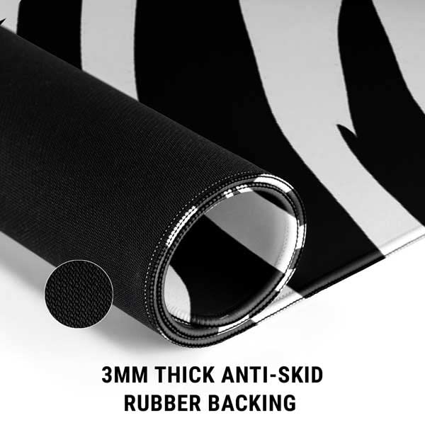 Skinit Large Gaming Mouse Pad - Zebra Print Design with Stitched Edges, Waterproof, Non-Slip Rubber Base, Desk Mat for Keyboard & Mouse, 31.5" x 11.8" inches - color: Black - PTTRNS07, size: 31.5" x 11.8"