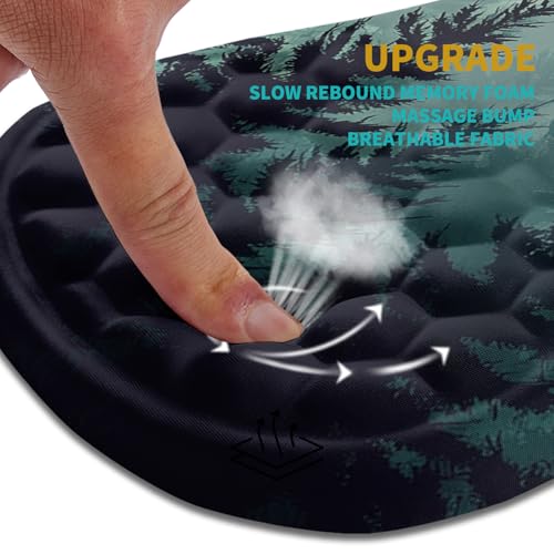 Hokafenle Ergonomic Mouse Pad Wrist Support, Wrist Rest Mousepad for Carpal Tunnel Pain Relief with Integrated Memory Foam Slope Massage Bulge (11.8x7.9 inch,Forest - color: KM29-Forest