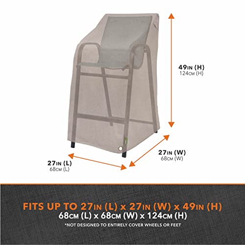 Modern Leisure Garrison Stackable/High Back Bar Chair Cover - Weather-Resistant Fabric - Outdoor Furniture Protection Perfect for Patio, Deck, and Porch - 27" L x 27" W x 49" H - Sandstone - color: Sandstone