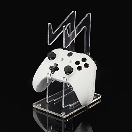 AHANDMAKER Universal Dual Controller Holder, Transparent Acrylic Game Controller Display Stand, Detachable Gamepad Desktop Stand for Display and Organization, Double-Layered