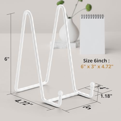 3 Pack 6inch Picture Stands for Display, White Metal Plate Stands for Display - Decorative Plate Stand, Plate Holder Display Stand, Picture Frame Stand - Plate Display Stands for Picture Stand - color: White, size: 6 inch(3 pack)