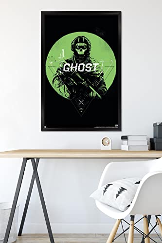 Trends International Call of Duty: Modern Warfare 2 - Ghost Emblem Wall Poster, 22.375" x 34", Black Framed Version - color: Black Framed Version, size: 34"L x 22.4"W