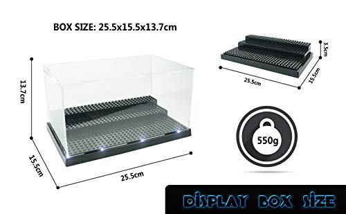 Minifigure Display Case for LEGO, 3-Tier Acrylic Dustproof, Black | Acrylic, Dustproof, 3 Removable Tiered Steps, Holds 35 Minifigures, Stackable, Desk Display, Gift for Collectors, Black - style: 1 PACK