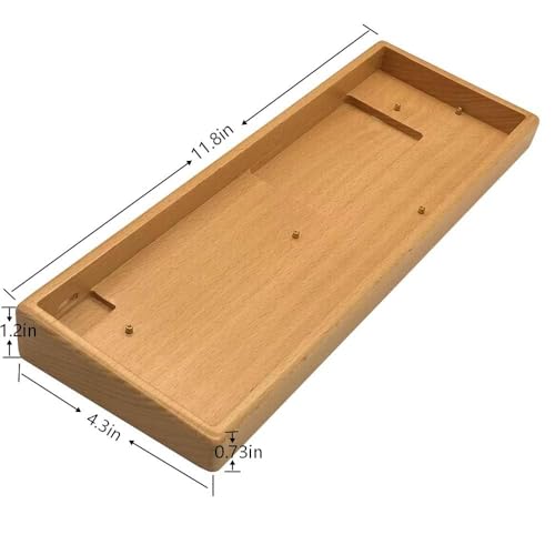 Premium CNC Machined Beech Wood GH60 Mechanical Keyboard Replacement Case, 60% Keyboard Bottom Case Compatible with Wooting 60HE RAKKA Z60 Poker 3, Wireless Battery Space Supported - color: Beech