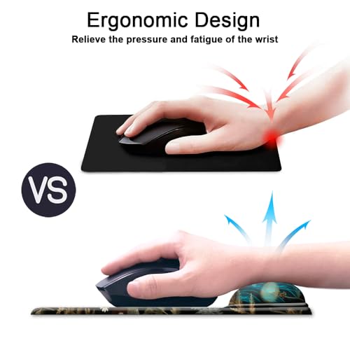 HOPONY Gel Wrist Rest Mouse Pad-Ergonomic Office Mousepad with Wrist Support-Non-Slip,Design Desk Accessories Mat for Home&Game Decor Mushroom Black - color: Mushroom Black