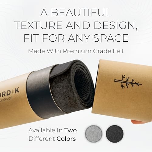 Nordik Large Felt Desk Mat - Charcoal - 35 x 17 inch - Full Desk Keyboard Mat - Computer Desk Mat for Keyboard and Mouse Pad - Desktop Mat - Large Felt Desk Pad - color: Charcoal
