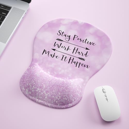 Ergonomic Mouse Pad with Wrist Rest,Cute Gel Mousepad Wrist Support - Small Mini Portable for Travel Mouse Pads for Desk Laptop,Computer,Office & Home Decor (Glitter Purple) - color: E-Glitter Purple